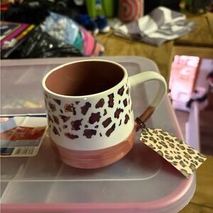 Leopard Print Ceramic Mug - Brown and White